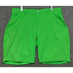 Redvanly Hanover Golf Shorts Mens XL Green Performance Stretch Pull On 9" Inseam